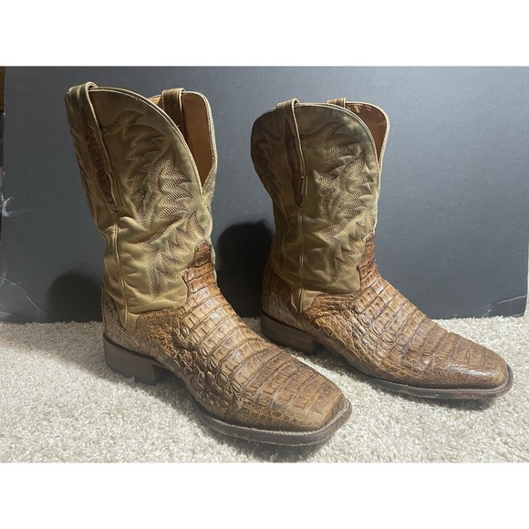 EL DORADO HANDMADE MexicoCowboy Boots BROWN MARBLED All LEATHER #2211 Mens 13 D